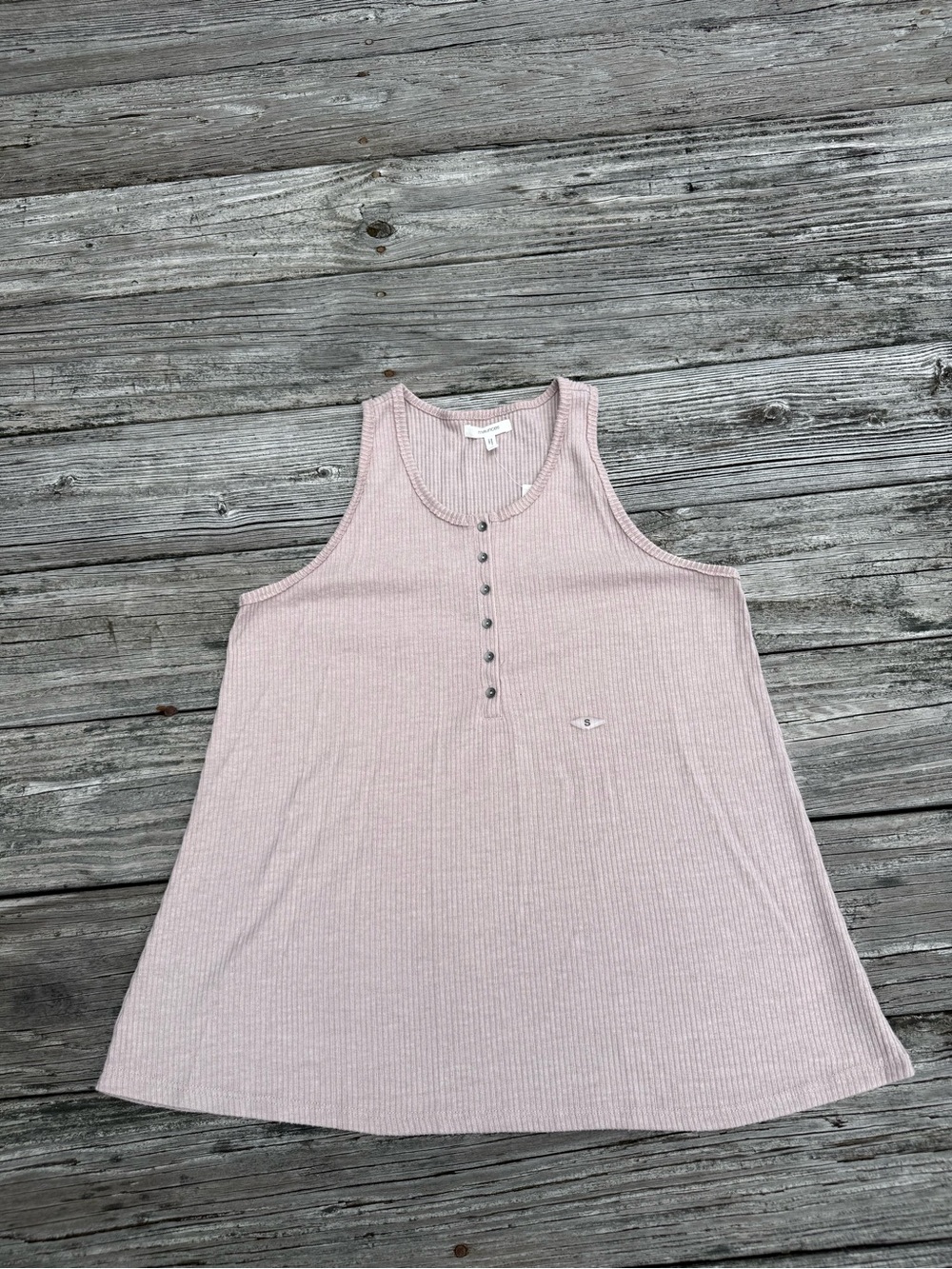 Maurices Dusty Pink Lounge Ribbed Henley Tank